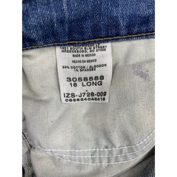 Lee Jeans Womens Size 16 Long Relaxed Bootcut High Rise Stretch Denim Distressed - Picture 6 of 11